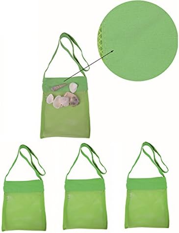 Karmax Pocket Beach Mesh Bags Tote Sand Away for Kids - Kiwi