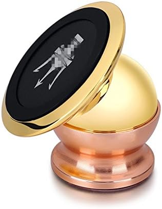 360 Rotating Magnetic Car Air Vent Mount Cell Mobile Phone Holder Stand for iPhone 6S Plus Samsung S6 GPS Mount Holder (Pink Gold)