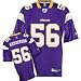 E.J. Henderson Jersey: Reebok Purple Replica #56 Minnesota Vikings Jersey SZ L (50)