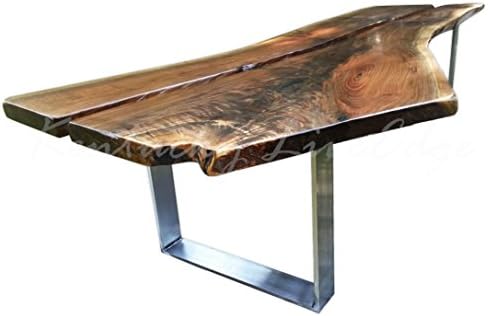 Modern Live Edge Walnut and Steel Coffee Table- Contemporary Coffee Table- Large Coffee Table- Wooden Coffee Table- Industrial Coffee Table