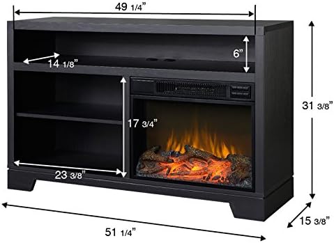 Flamelux Vancouver Media Console Fireplace - Black Oak