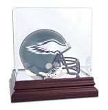Philadelphia Eagles Mahogany Mini Helmet Logo Display Case