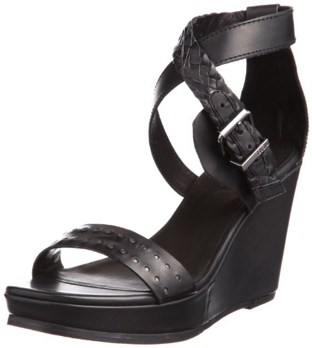 Diesel Women's Lady Deep Domey Wedge Sandal,Black,7.5 M US Picture