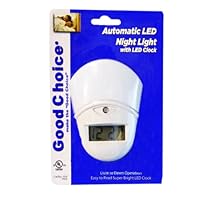'GOOD CHOICE' AUTOMATIC LED NIGHT LIGHT WITH LED DIGITAL CLOCK