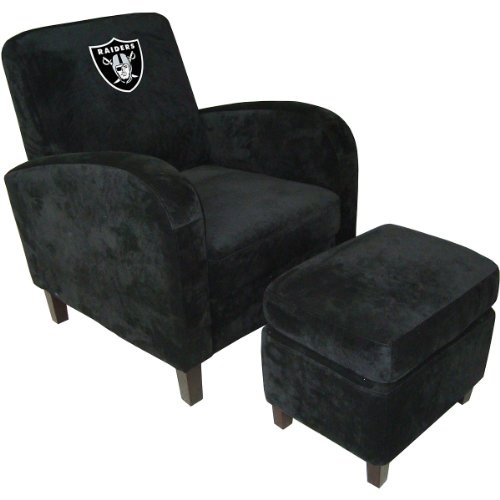 Baseline Oakland Raiders Den Chair With Ottoman