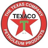 Signpast Reproduction Vintage Sign, TEXACO TEXAS COMPANY 42 Round Steel Sign (00143)
