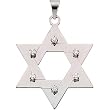 14K White Gold Diamond Star of David Pendant - 25.00x19.00mm