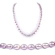 Single Strand 18 Inch 7-8mm purple Oval Shape Freshwater Cultured Pearl Necklace