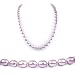 AugustinaJewelry Single Strand 18 Inch 7-8mm purple Oval Shape Freshwater Cultured Pearl Necklace