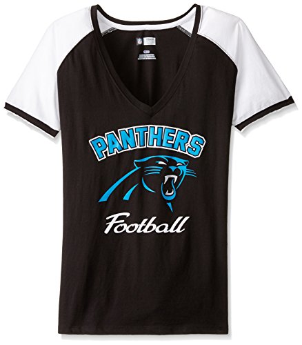 NFL Carolina Panthers Women's UZ8 Tee, Black/White, Large