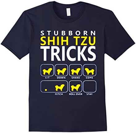 Men's Shih Tzu Tricks T shirt Medium Navy