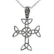 Sterling Silver Celtic Cross Pendant with 18 inch Cable Chain