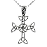 Sterling Silver Celtic Cross Pendant with 18 inch Cable Chain