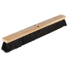 Weiler 25235 Polypropylene, Polystyrene Medium Sweep Floor Brush with Wood Handle, 2-1/2" Head Width, 24" Overall Length, Natural