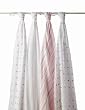 aden + anais 100% Cotton 4 Pack Muslin Swaddle Blanket, Oh Girl