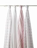 aden + anais 100% Cotton 4 Pack Muslin Swaddle Blanket, Oh Girl