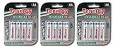 3 Sets of Economic 4-AA Card NiMH Rechargeable Batteries