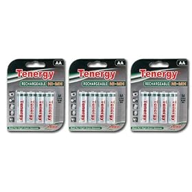 3 Sets of Economic 4-AA Card NiMH Rechargeable Batteries