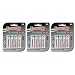 3 Sets of Economic 4-AA Card NiMH Rechargeable Batteries