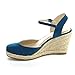 C LABEL ROLLIN-1 Women's Ankle Strap Sling Back Espadrille Wedge Sandal