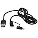 MobileSpec Charge & Sync Micro & 8-Pin Lightning Multi-Tip to USB Cable, Black