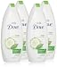 Dove Body Wash with NutriumMoisture, Cool Moisture, Cucumber and Green Tea, 24 Ounce Bottles (Pack of 4)