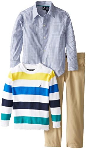 Nautica Little Boys' Three-Piece Set,White,XL(7X)