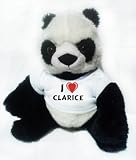 Plush Panda with I Love Clarice