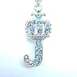 Cell Phone Mobile Camera Charm Strap Blue J Crown Tiara