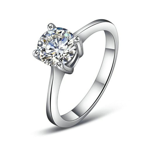 Yoursfs 1ct Solitaire Cubic Zirconia CZ Simulated Diamond Wedding Engagement Rings for Women Four Prongs