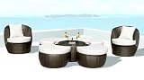 7 pc Outdoor Patio Pool All Weather Wicker Lounge Moon Chair Set Furniture