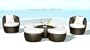 7 pc Outdoor Patio Pool All Weather Wicker Lounge Moon Chair Set Furniture
