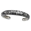 Tiger Enamel Sterling Silver Bangle