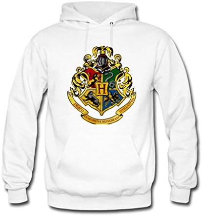 Sportfunnn Fashion Harry Potter Hogwarts Mens Hoodie Sweatshirt Small White