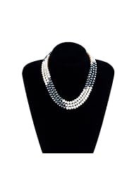 Blue Pearls - Black and White cultured Pearl 3 strand Necklace - BPS 0100 Y