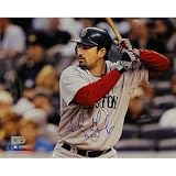 Adrian Gonzalez Autographed Boston Red Sox Road Jersey At Bat Horizontal 8x10 Photograph