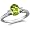 10K White Gold Oval Peridot & Diamond 3 Stone Ring (1/2 ctw) - Size 6