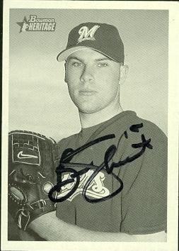 Ben Sheets Autographed/Hand Signed MLB Baseball Card (Milwaukee Brewers) 2001 Bowman Heritage #114