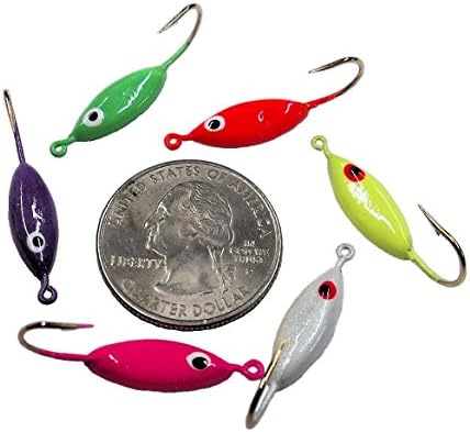 Andy's Small Gotcha Custom Ice Jig - 6-pack - Glow - Size 6 Hook (ASGC-6 Pack)