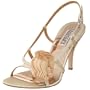 Badgley Mischka Women's Raquel Sandal,Gold Satin,7 M US