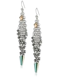 Steve Madden Mesh and Faceted Bead Chandelier Drop Earrings