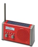 Roberts SOLARDAB-R Solar Powered DAB Radio wth Rechargeable Battery Pack - Red