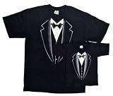 Formal Black Tuxedo Men's and Toddler T-shirt Set