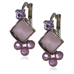 Sorrelli Violet Eyes Purple Crystal Drop Earrings