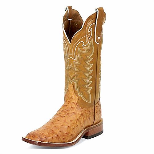 Men's Tony Lama Cowboy Boots Cognac Ostrich Skin E9321