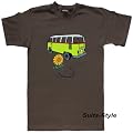 1 T-Shirt mit Motiv Gr��en: S - XXL, braun (Chocolade), Flower Power Hippie Bus - Bulli- T1, 7015 - 7019