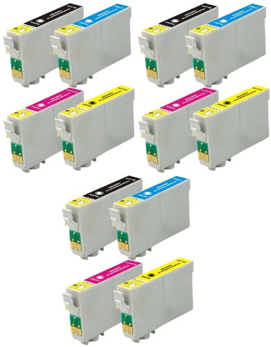 12 Pack Elite Supplies ® Remanufactured Inkjet Cartridge Replacement for #69 T069 T0691, Epson T069120 T069220 T069320 T069420 Works With Epson Stylus C120, Stylus CX5000, Stylus CX6000, Stylus CX7000F, Stylus CX7400, Stylus CX7450, Stylus CX8400, Stylus CX9400Fax, Stylus CX9475Fax, Stylus N10, Stylus N11, Stylus NX100,Stylus NX105, Stylus NX11, Stylus NX110, Stylus NX115, Stylus NX200, Stylus NX215, Stylus NX300, Stylus NX305, Stylus NX400, Stylus NX410, Stylus NX415, Stylus NX510, Stylus NX515, WorkForce 1100, WorkForce 1300, WorkForce 30, WorkForce 310, WorkForce 315, WorkForce 40, WorkForce 500, WorkForce 600, WorkForce 610, WorkForce 615 (3 Black, 3 Cyan, 3 Magenta, 3 Yellow)