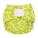 Swirly Buds in Lime Designer Cloth Diaper