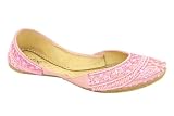Unze Indian Slippers (khussa) - L13868-Tea Pink-7.0