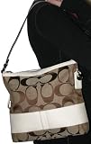 Authentic Coach Signature White Stripe Convertible Shoulder Bag 13674
